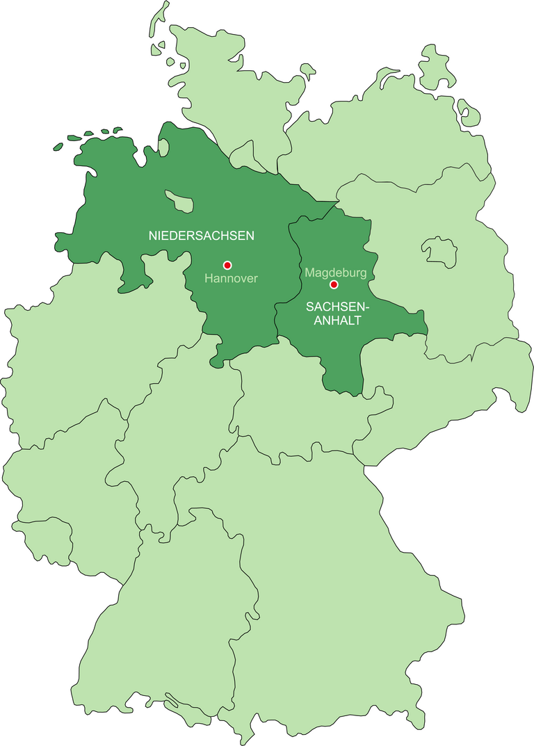 Schematische Karte von Deutschland